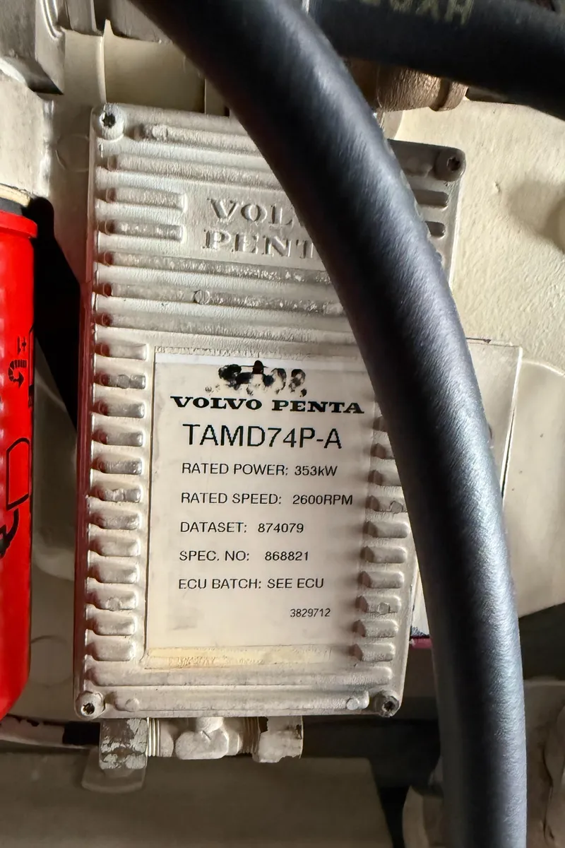 Slide: The Image of Volvo Penta TAMD74P-A engine component in a 2000 Carver 450 Voyager Pilothouse. - 42