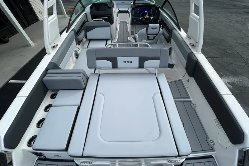 Slide: The Image of 2026 Chaparral SSX 4 boat interior with luxurious seating and modern design. - 12