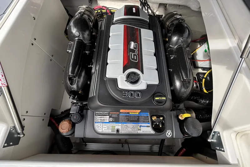 Slide: The Image of 2026 Chaparral SSX 4 boat engine, featuring a powerful 6.2L Mercury 300 horsepower motor. - 13