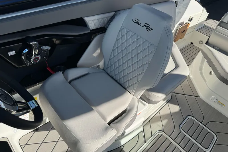Slide: The Image of Luxury seating in 2026 Sea Ray SLX 260 boat, featuring elegant design and premium materials. - 26