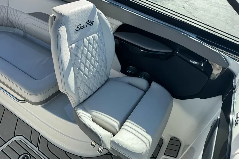 Slide: The Image of Luxury seating in 2026 Sea Ray SLX 260 boat, featuring elegant design and premium materials. - 28
