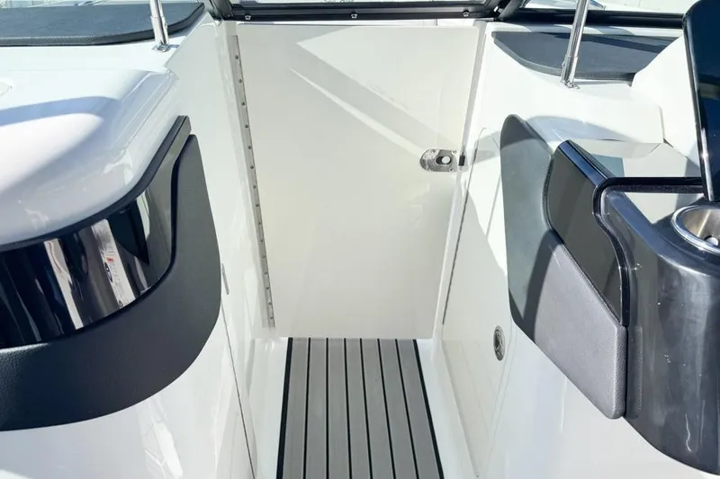 Slide: The Image of Interior view of 2026 Sea Ray SLX 260 boat, featuring sleek design and modern finishes. - 32