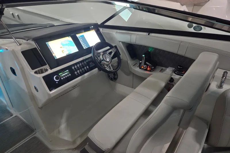 Slide: The Image of Navigation screen on a 2023 Sea Ray SLX 350, displaying a detailed lake map. - 12