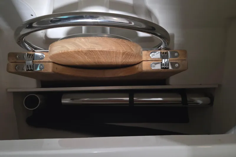 Slide: The Image of 2023 Sea Ray SLX 350 boat interior with luxurious seating and water view. - 75