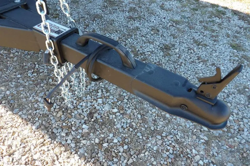 Slide: The Image of Trailer hitch of 2026 Crestliner XF 189 on gravel surface. - 37