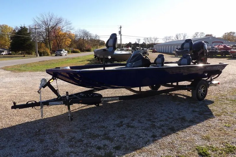 Slide: The Image of 2026 Crestliner XF 189 boat on trailer, parked outdoors on gravel. - 4