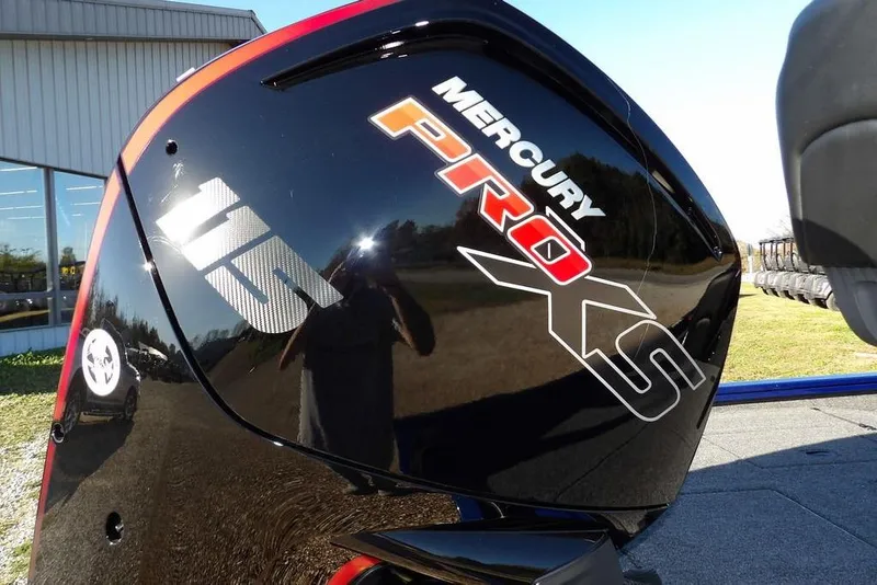 Slide: The Image of 2026 Crestliner XF 189 with Mercury Pro XS 115 engine, outdoor display. - 43