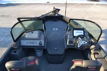 Slide: The Image of 2023 Ranger VS1782SC Angler boat interior with steering wheel and dashboard. - 4