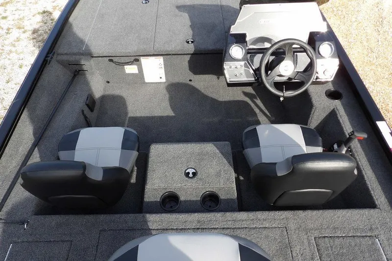 Slide: The Image of 2026 Crestliner XF 189 boat interior with dual seats and steering console. - 20