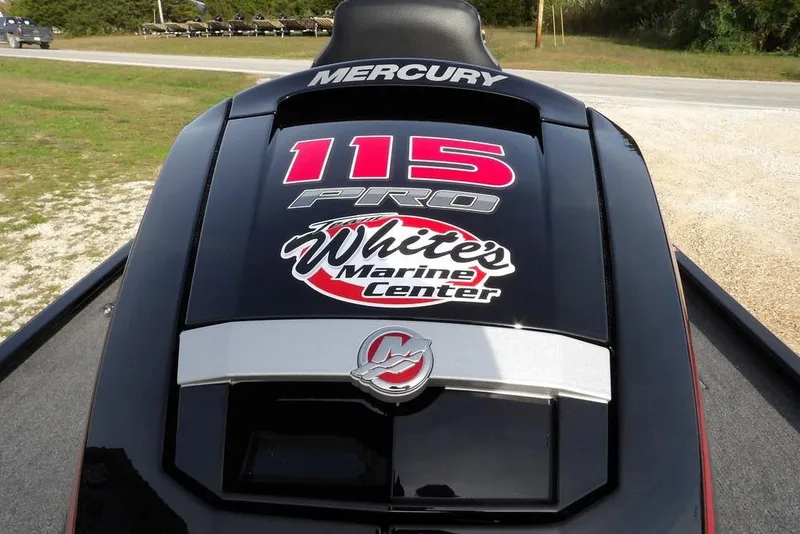 Slide: The Image of 2026 Crestliner XF 189 boat with Mercury 115 Pro engine, White's Marine Center branding. - 37