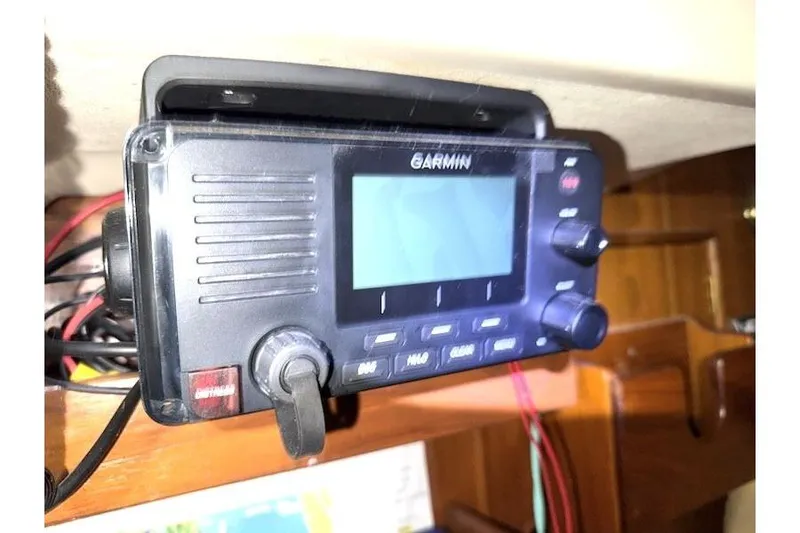 Slide: The Image of Garmin marine radio installed on a 1985 Nonsuch 30 Ulta sailboat. - 9