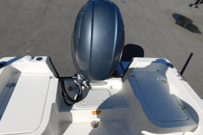 Slide: The Image of 2019 Key West 1720 Center Console boat with outboard motor, viewed from above. - 20