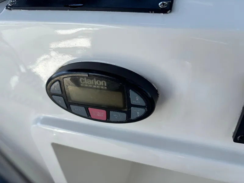 Slide: The Image of Clarion control panel on 2004 Sabreline 36 Sedan. - 14