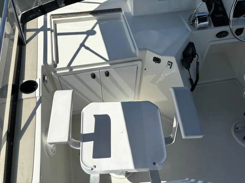 Slide: The Image of Interior of a 2004 Sabreline 36 Sedan with helm station. - 10