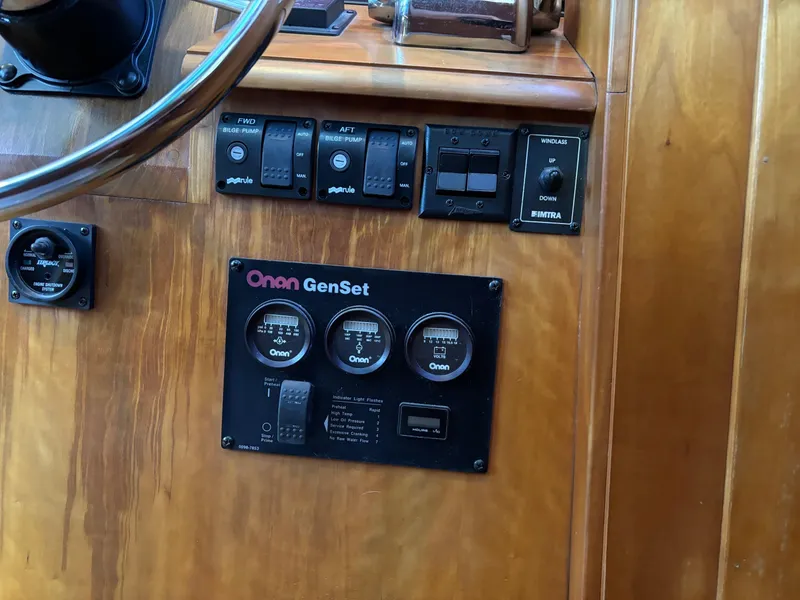 Slide: The Image of Control panel of 2004 Sabreline 36 Sedan with Onan GenSet. - 32