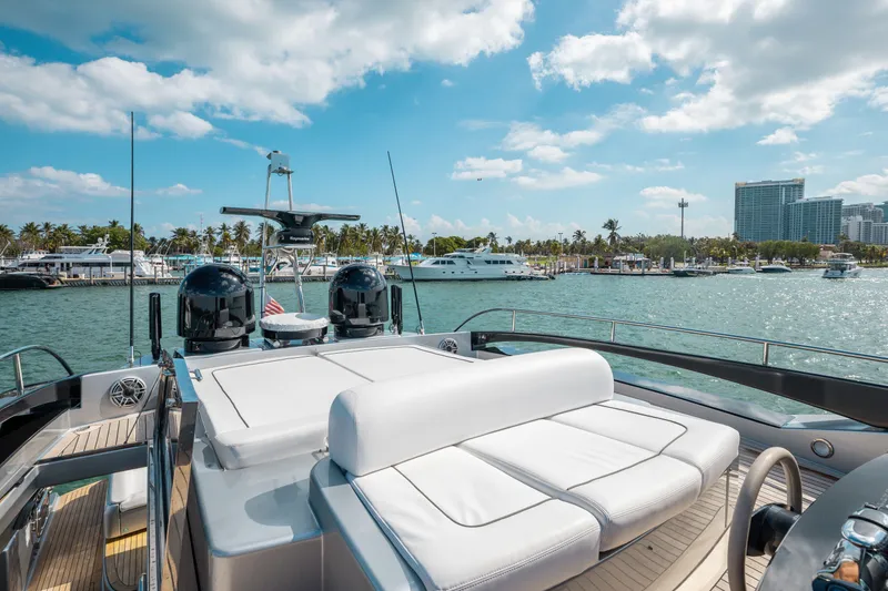 Slide: The Image of Luxurious 2014 Riva 86' DOMINO yacht docked in a sunny marina. - 10