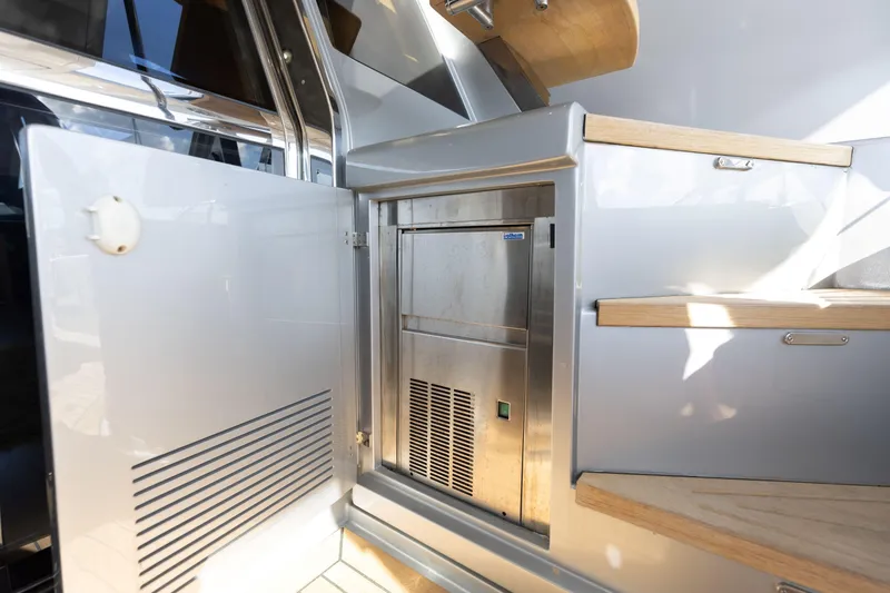 Slide: The Image of Stainless steel appliance on Riva 86' DOMINO yacht, 2014 model, with wooden steps. - 21