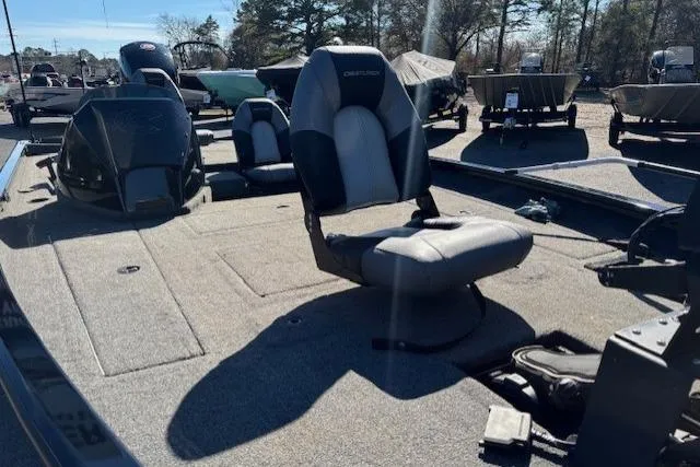 Slide: The Image of 2023 Crestliner XFC 189 boat interior with seating and fishing deck. - 4