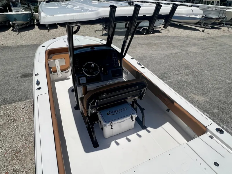 Slide: The Image of Interior view of 2025 Robalo 266 Cayman boat deck. - 25