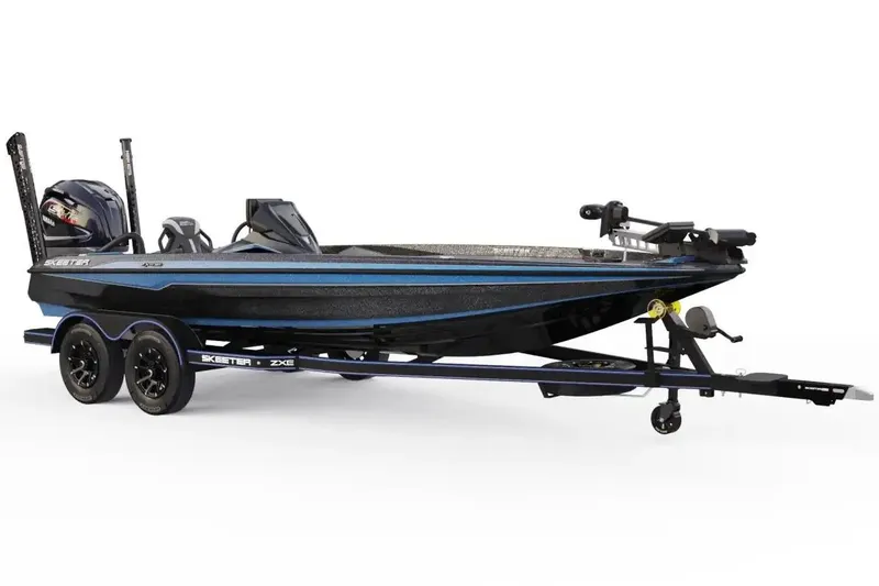 Slide: The Image of 2026 Skeeter ZXE20 boat with open storage compartments on deck. - 9