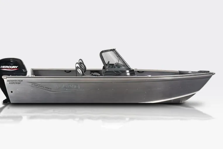 The Image of 2026 Lund 1700 Explorer Sport boat, side view, with Mercury outboard motor. - 0