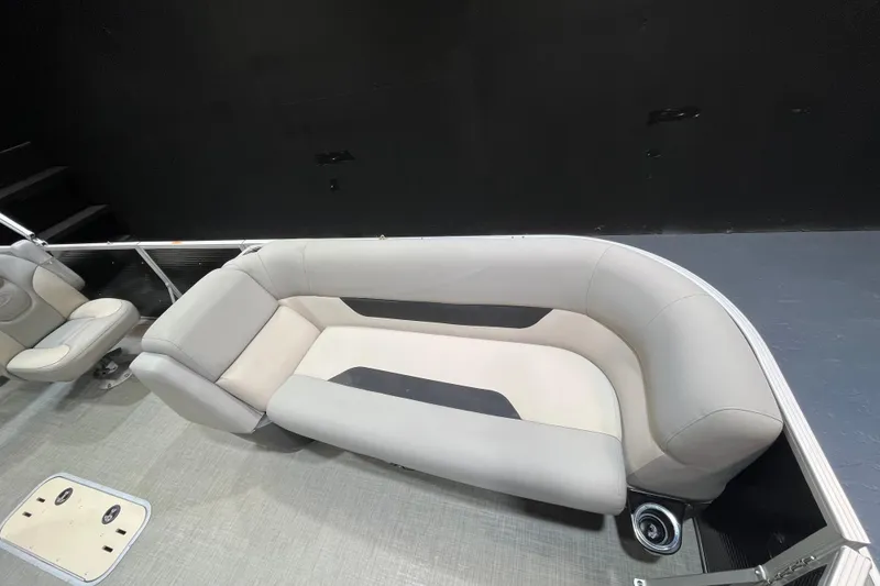 Slide: The Image of 2023 Princecraft Vectra 23 boat interior with sleek, modern seating design. - 8