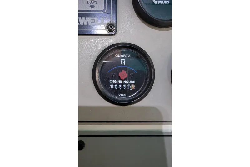 Slide: The Image of Engine hour meter on 1996 Carver 355 Aft Cabin Motor Yacht dashboard. - 37
