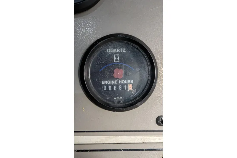 Slide: The Image of Engine hour meter showing 681 hours on 1996 Carver 355 Aft Cabin Motor Yacht. - 38