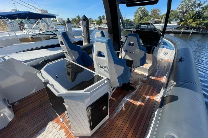 Slide: The Image of 2023 Skipper-BSK BSK 38 boat interior with sleek seating and modern design. - 36