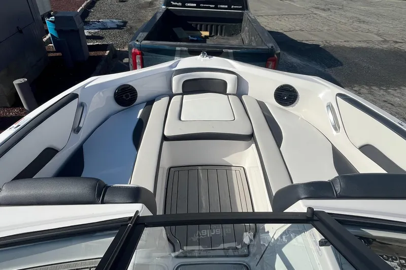 The Image of 2025 Yamaha Boats 195S interior with sleek seating and modern design. - 1