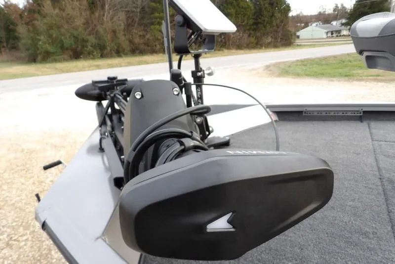 Slide: The Image of 2026 Crestliner XFC 189 boat with advanced trolling motor on deck. - 43