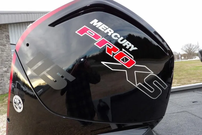 Slide: The Image of Mercury Pro XS engine on 2026 Crestliner XFC 189 boat, showcasing sleek design. - 53