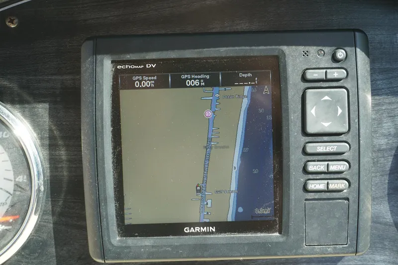 Slide: The Image of Garmin GPS display on 2018 Hurricane SunDeck 2400 OB boat dashboard. - 10