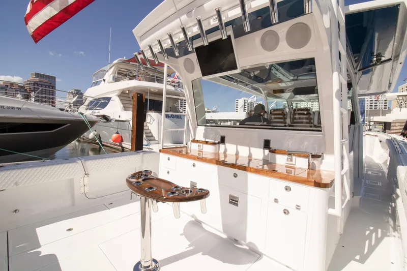 Slide: The Image of Luxury HCB 56 Suenos GIX yacht interior, 2025 model, featuring sleek design and modern amenities. - 14