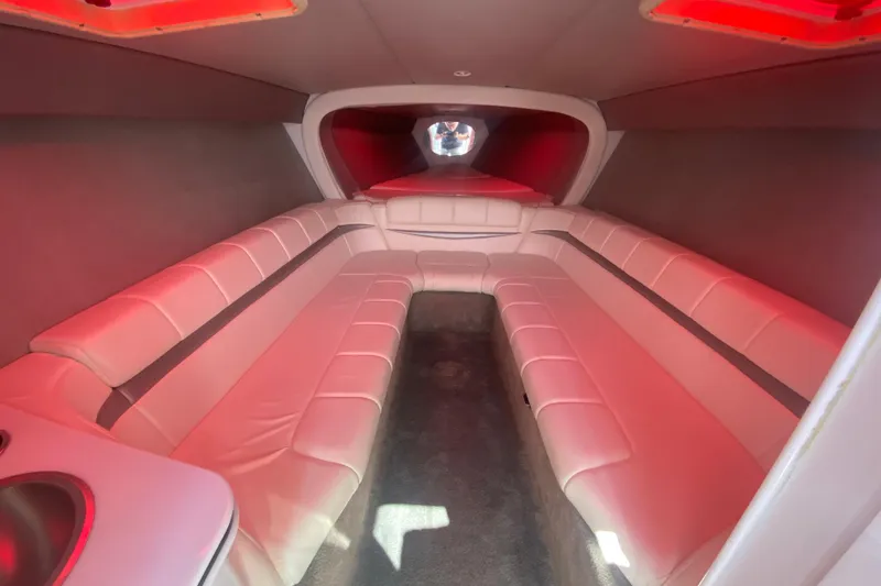 Slide: The Image of Interior of 2006 Formula 353 FASTech boat with red lighting and plush seating. - 20