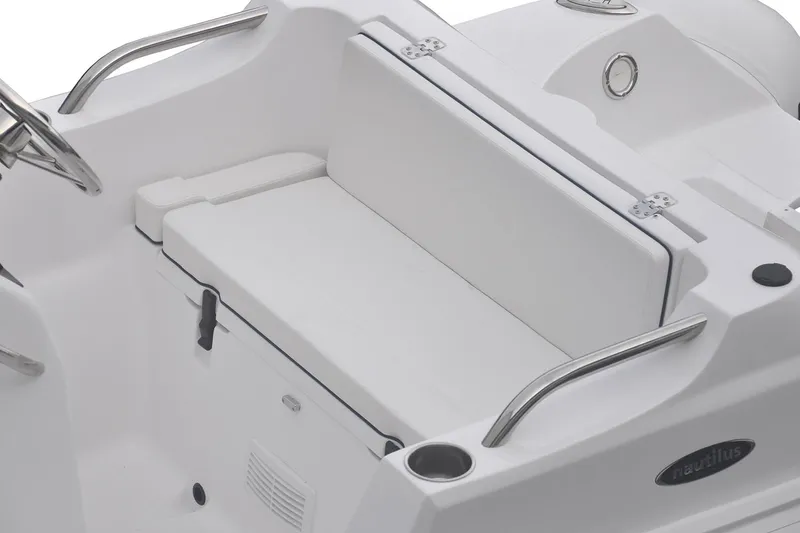 Slide: The Image of Manufacturer Provided Image: Interior of AB Inflatables Nautilus 14 DLX 2026 with seating bench. - 8