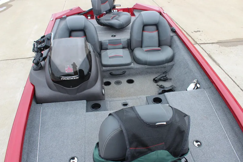 Slide: The Image of 2023 Tracker Pro Team 175 TXW boat interior with seating and equipment. - 12