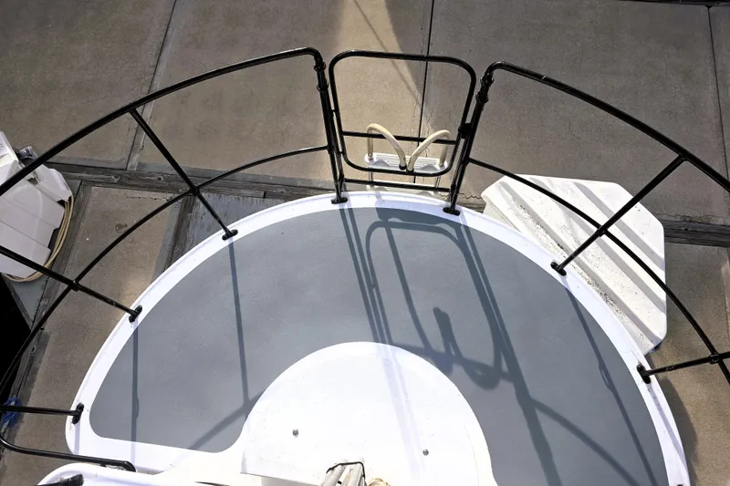 Slide: The Image of Top view of a 2016 Custom 25 Tug boat deck with railing and ladder. - 14