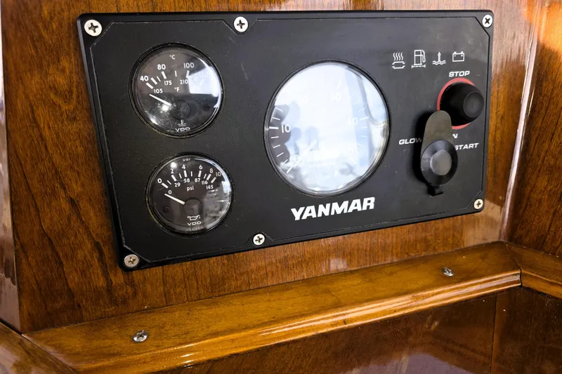 Slide: The Image of Yanmar engine control panel on 2016 Custom 25 Tug boat dashboard. - 29