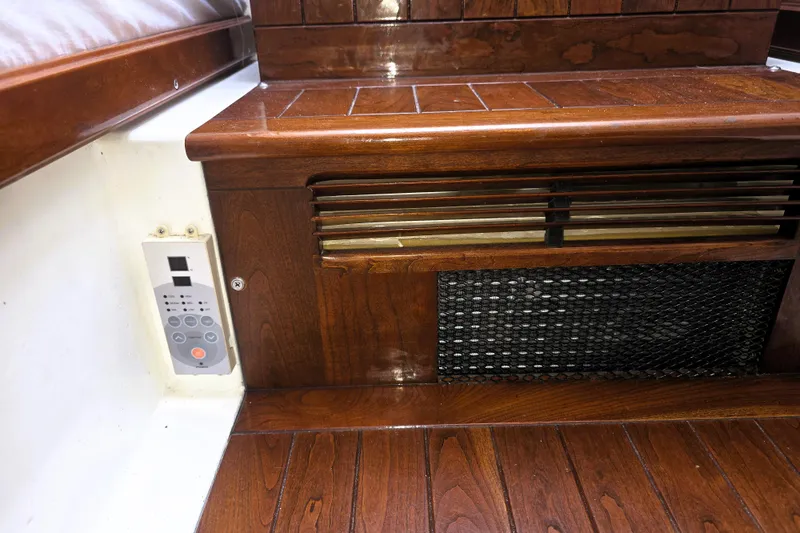 Slide: The Image of Wooden interior of a 2016 Custom 25 Tug boat with control panel. - 53