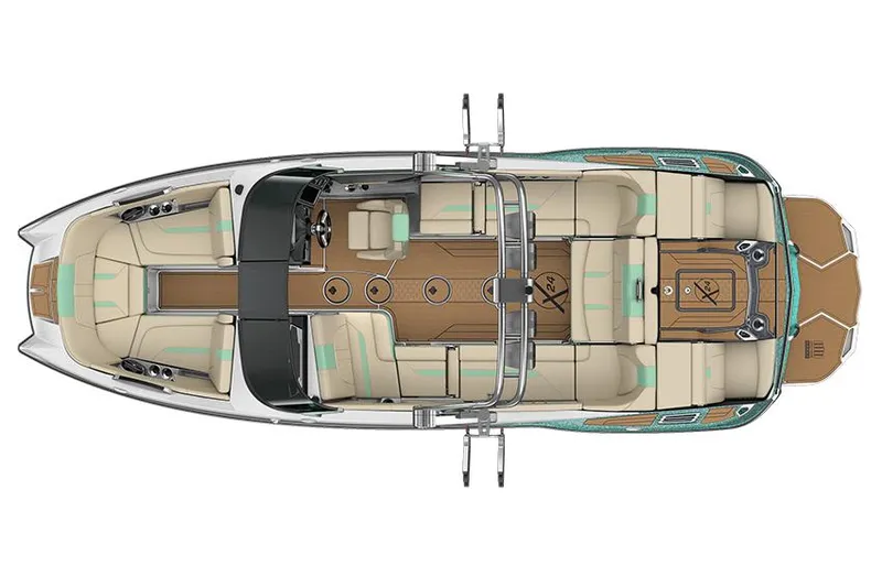 Slide: The Image of Manufacturer Provided Image: 2022 MasterCraft X24 boat interior layout, top view. - 6