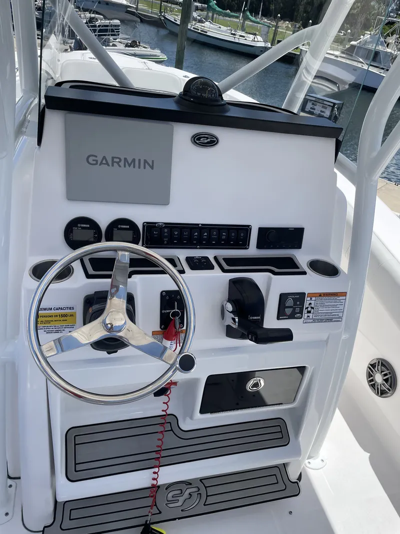 Slide: The Image of 2022 Sea Fox 228 Commander helm with Garmin navigation system. - 28