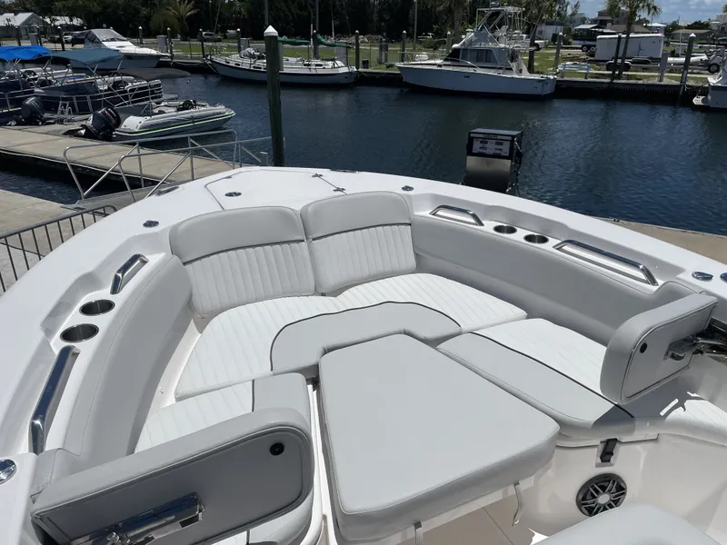 Slide: The Image of 2022 Sea Fox 228 Commander with luxurious seating area at the marina. - 37