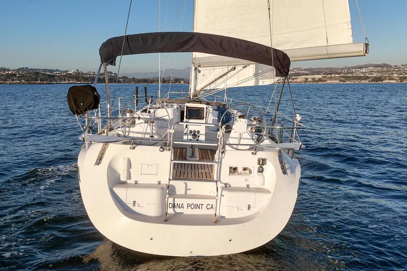 Slide: The Image of Sailing yacht Catalina 470, 1999 model, cruising on calm waters near Dana Point, CA. - 23