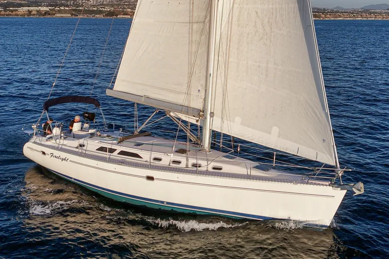 Slide: The Image of Sailing yacht Catalina 470, 1999 model, cruising on open water. - 7