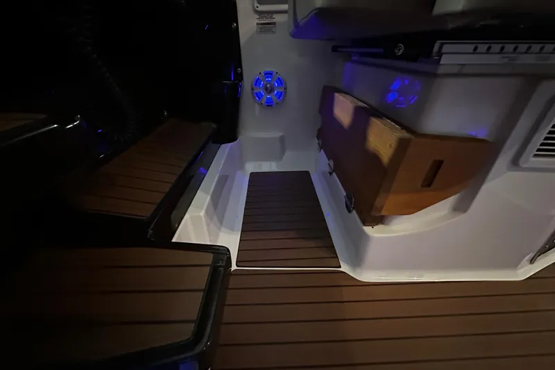 Slide: The Image of Teak Helm Step for Capt. Folded Up - 40