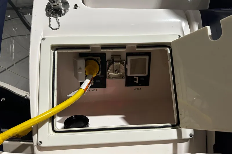 Slide: The Image of Twin 30 amp Shorepower inlets, breakers - 46