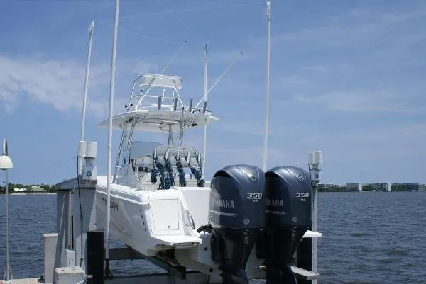 Slide: The Image of Intrepid 323 with 2013 Yamaha 350's 2008 - 2