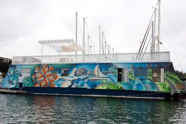 Slide: The Image of Florida Homemade Boat Houseboat 1971 - 0