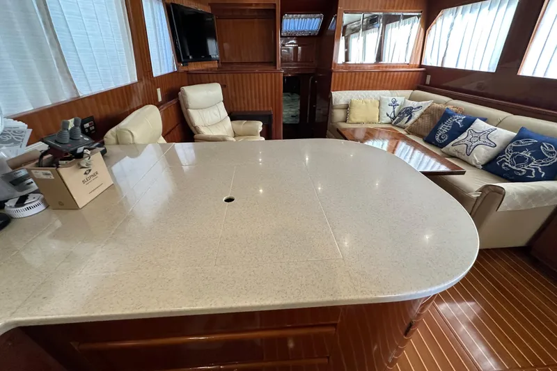 Slide: The Image of Luxurious interior of 2006 Novatec Islander 55 yacht with elegant seating and modern decor. - 65